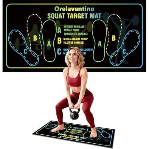 Squat Mat with Foot Position,Non-Slip Workout Mat for Squat & Leg Exercises