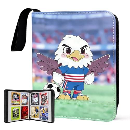400 Pockets Soccer Card Binder for Soccer Cards 2025 2026,Portable Waterproof Storage Bag with Removable Sleeves for Sports Cards Collectors
