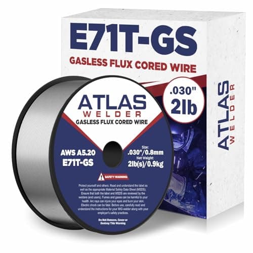 ATLASWELDER Flux Core Welding Wire, E71T-GS .030 Inch 2LB, Gasless Mild Steel MIG Welding Wire with Low Spatter for All Position Welding