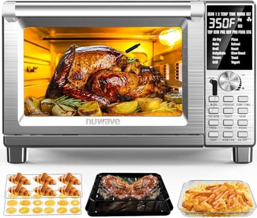 $129.99 | Nuwave Bravo Air Fryer Toaster Smart Oven, 12-in-1 Countertop Convection, 30-QT XL Capacity at Amazon