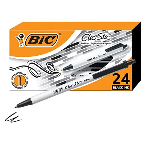 BIC Clic Stic Retractable Ballpoint Pens 24-Pack for $6 + free shipping w/ Prime