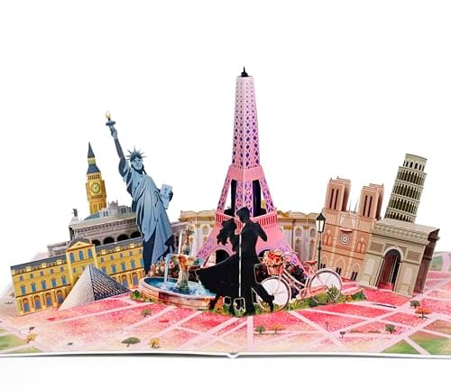 CUT POPUP.COM Valentines Card, Pop Up Valentine's Day, 3D Anniversary Card, 3D Greeting Love Gift for Her, Wife, Girfriend, Daughter (Travel Couple)