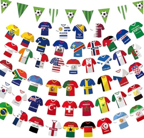 For 2026 World Cup Soccer Jersey Flags Bunting Banner