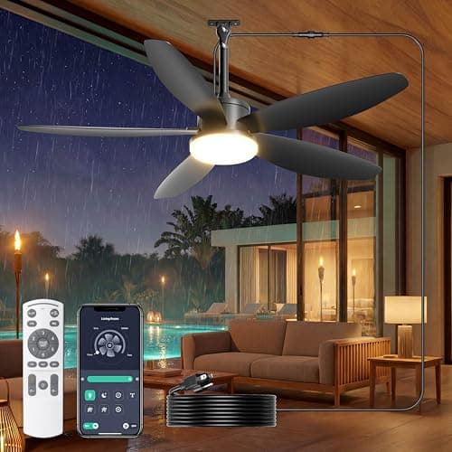 [Prime] 42" Phylluz Dimmable Outdoor Ceiling Fan w/ Remote & App Control (Black) $49.69 + Free Shipping
