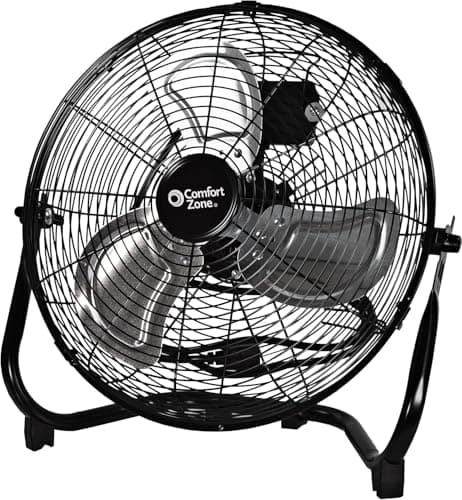 $42.00: Comfort Zone 14-inch All-Metal Industrial Floor Fan with Adjustable Tilt at Mr. Brands LLC via Walmart
