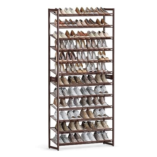 SONGMICS Shoe Rack, 12-Tier Sh...ds 48-60 Pairs, Bronze ULMR12A