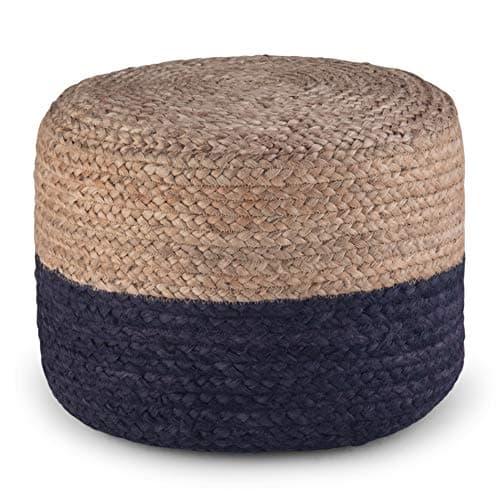 SIMPLIHOME Lydia Round Pouf - ...tyrene Bead Filling, Assembled