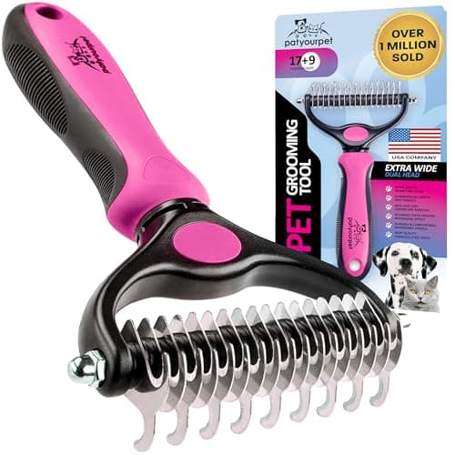 Pat Your Pet Deshedding Dog Brush For Shedding – Cat Brushes For Indoor Cats, Double-Sided Cat Brush Deshedding & Grooming Tool For Long Haired And Short Haired Dogs, Skin-Friendly