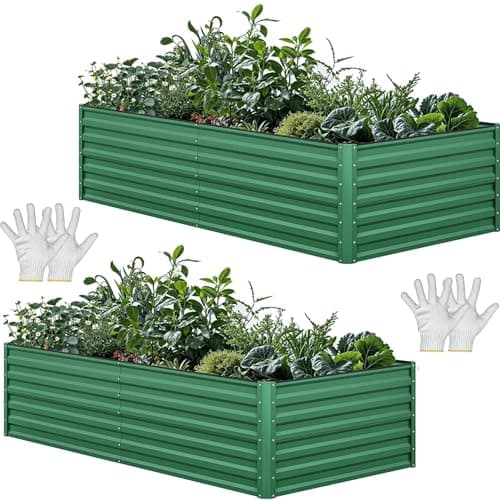 YITAHOME 6x3x2 ft 2pcs Galvani...d for Plants Vegetables, Green
