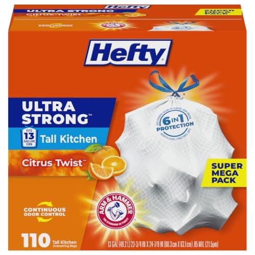 110-Ct 13-Gal Hefty Ultra Strong Tall Kitchen Trash Bags (Citrus Twist) $11.15 w/ S&S