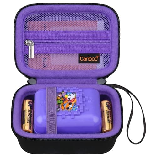 Canboc Hard Carrying Case for Bitzee/Bitzee Disney/Bitzee Magicals Interactive Toy Digital Pet, Virtual Electronic Pets Kids Toys Storage Bag, Black+Purple (Case Only)