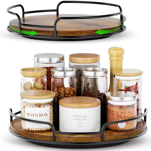 2-Pack 9"+10" WOWBOX Wood Lazy Susan Turntable Organizer $14.38 + Free Shipping w/ Prime or on $35+