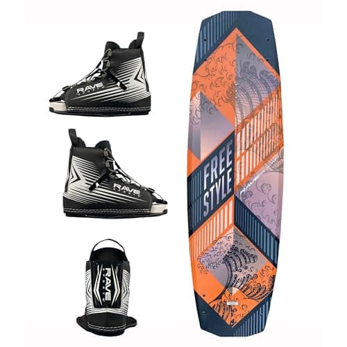 RAVE Sports Freestyle Wakeboard and Bindings Package, Orange