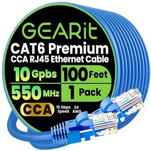 100-Feet GEARit Cat 6 Ethernet Cable (Blue) $9.84 + Free Shipping w/ Prime or on $35+