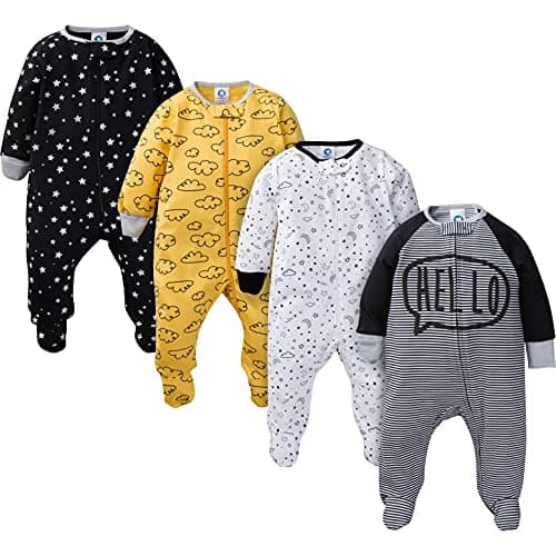 Gerber Baby Boys 4 Pack Sleep 'N Play Footie, Star, 6-9 Months