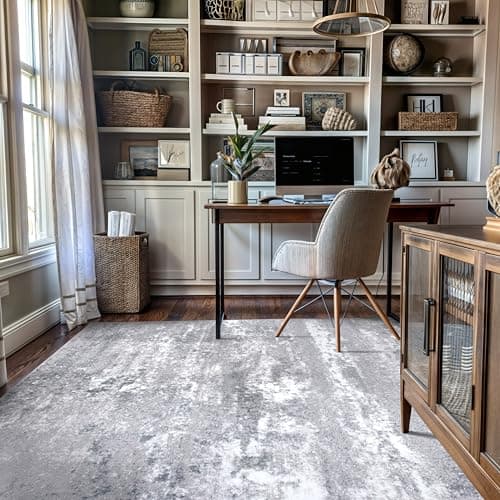 Rugshop Modern Distressed Gray...ining Room and Bedroom 5' x 7'