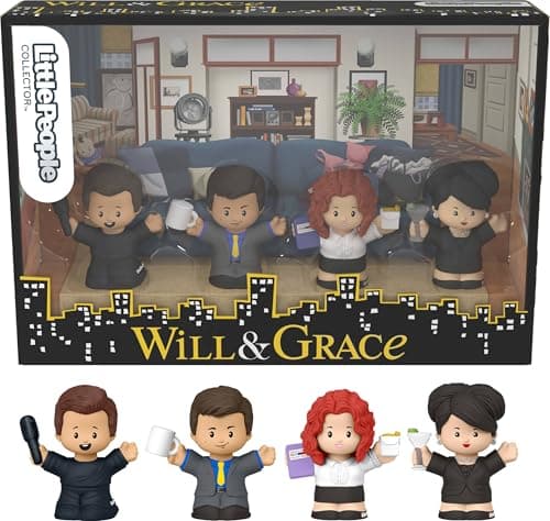 Little People Collector Will and Grace TV Series Special Edition Set for Adults & Fans, 4 Figures in a Display Package