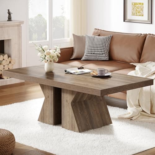 Tribesigns Wood Coffee Table, ... Table for Living Room (Brown)