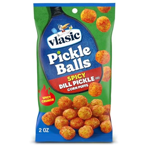 Vlasic Pickle Balls Spicy Dill Pickle Corn Puffs 12-Pack for $12 via Sub & Save + free shipping w/ Prime