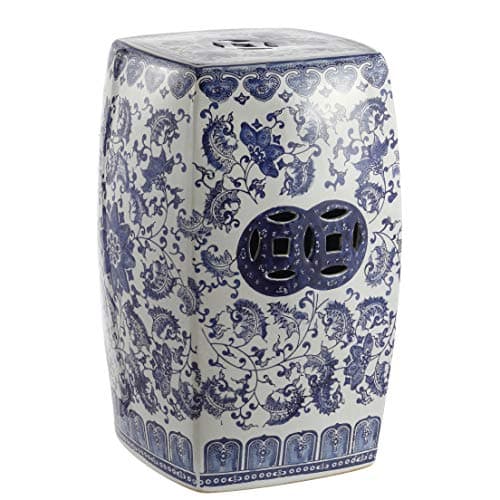 JONATHAN Y TBL1011A Floral Vin...Garden Room, Patio, Blue/White