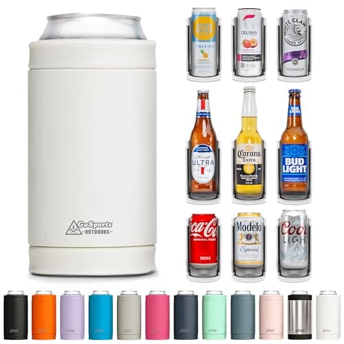 DUALIE 3 in 1 Insulated Can Co...Slim Cans, and Bottles - White