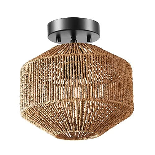 Globe Electric 65902 1-Light F...Matte Black, Paper Twine Shade