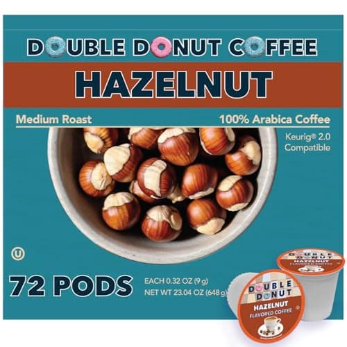 Double Donut Coffee Hazelnut F... Brewers, 72 Count (Pack of 1)