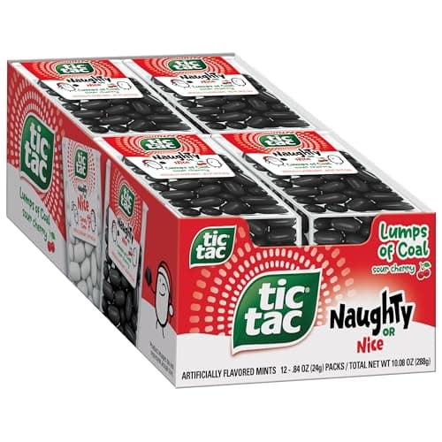 [SnS, AC] $8.59 | 12-Ct 0.84-oz Tic Tac Naughty or Nice Lumps of Coal Mints (Sour Cherry Flavor) at Amazon