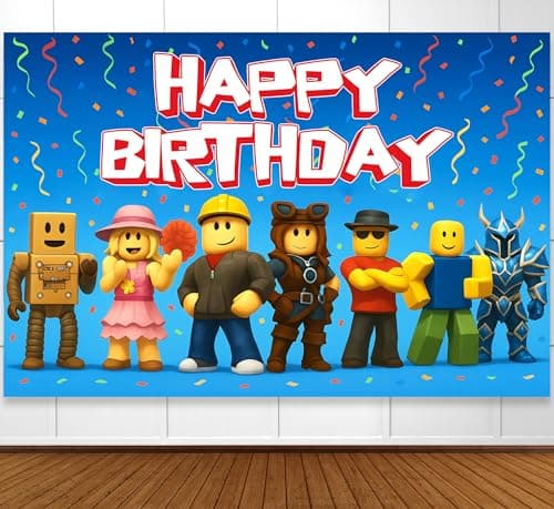Video Game Birthday Decorations Happy Birthday Banner for Boys 6x4ft Pixel Backdrop Villager Gaming Birthday Party Decorations Video Game Backdrop for Kids Miner Boys Birthday Party Decorations