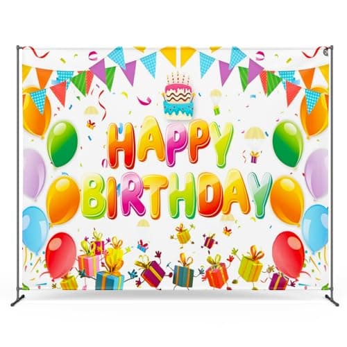 Zink Birthday Photo Backdrop -...kdrop with Happy Birthday Text