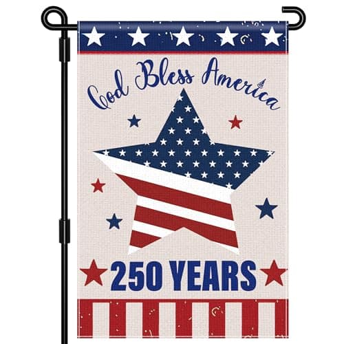 250 Anniversary USA Garden Flag, 250 Year American Anniversary Flag Patriotic Double-Sided Garden Flag