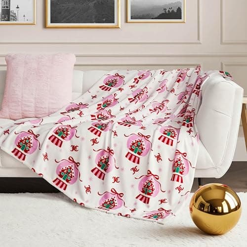 Juicy Couture Winter Snowglobe Plush 50 x 70 Throw Blanket, White