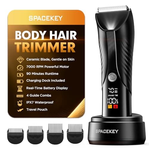 Spacekey Men's Rechargeable Wet/Dry Body Hair Trimmer w/ Charging Dock $12.98 + Free Shipping w/ Prime or on $35+