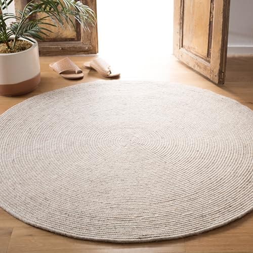 SAFAVIEH Braided Oval Rug 4x6, Wool Beige BRD901B
