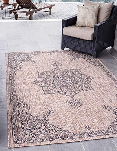 Unique Loom Outdoor Traditiona...x 12' Rectangle, Beige/ Black)