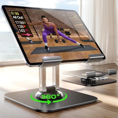 LISEN Adjustable 360-Degree Tablet Stand Holder (up to 12.9" Tablets, Black) $8.99 + free shipping w/ Prime or on $35+