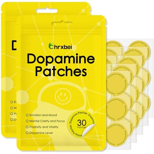 Chrxbei Dopamine Patches, Extra Strength Plant-Based Formula, Vegan Mood Balance Patch for Men and Women, 60 Count