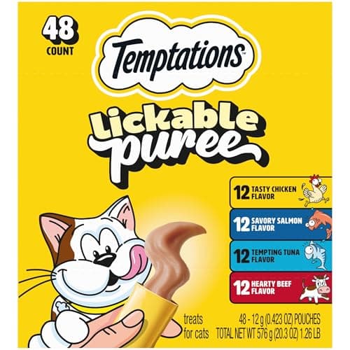 Temptations Creamy Puree Squee...Pack, 0.42 oz. Tubes, 48 Count