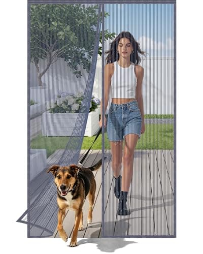 STGA Magnetic Screen Door, Heavy Duty Mesh, Fits 36"x84" Door(38"x86") - Auto Close, Keeps Bugs Out & Lets Breeze in, Pet & Kid Friendly, Easy Install for Sliding/Patio/Front Door, Gray