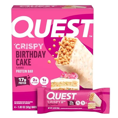 Quest Nutrition 4-Count Crispy Birthday Cake Protein Bars + $4.99 shipping