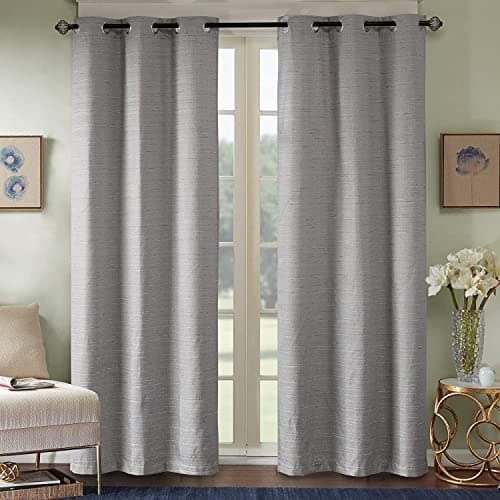 Comfort Spaces Grasscloth Room... and Dorm, 40" W x 95" L, Grey