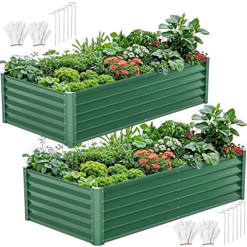 DWVO 2pcs 6 x 3 x1.5 FT Raised... Flowers, Herbs, Fruits, Green