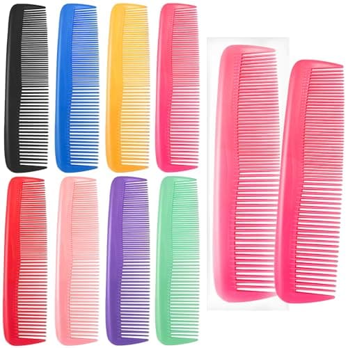 Bulk Combs for kids, Travel Mini Size Pocket Comb in Bulk, 8 Colors, Individually Wrapped for Homeless, Hotel, Shelter, Nursing Home, Charity (50 Count)