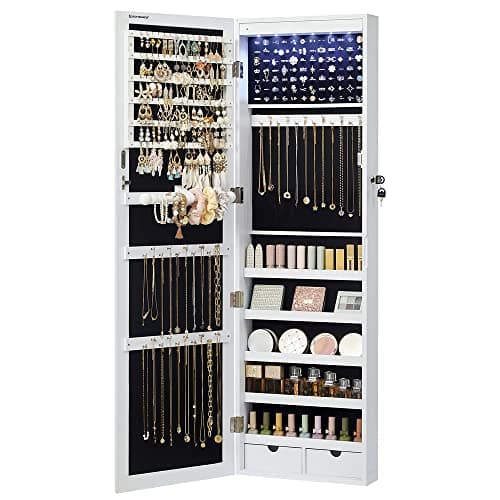 Songmics Lockable Mirror Jewelry Cabinet w/ LEDs for $72 + free shipping