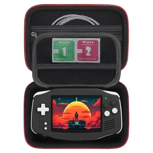 Supmay Hard Carrying Case for RG34XX Retro Handheld Game Console, Retro Game Travel Storage Holder with Mesh Bag for SD Card, USB Charging Cable, User Manual and Other Accessories, Black