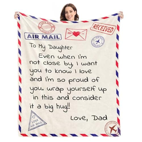 Daughter Gifts from Dad, Daughter Birthday Graduation Christmas Valentines Mothers Day Wedding Gifts, Soft Throw Blanket 60inx50in