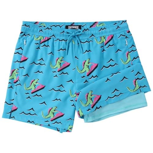 CoozySphere Boys Swim Trunks with Compression Liner 4T Toddler Swimming Shorts Quick Dry Bathing Suit with Zipper Pockets