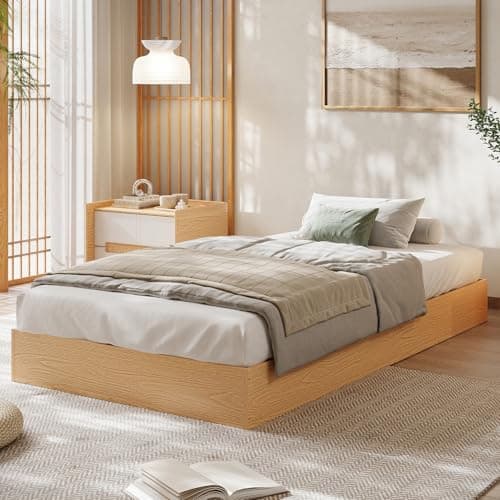 GarveeHome Twin Size Wood Plat...x Spring Needed, Easy Assembly