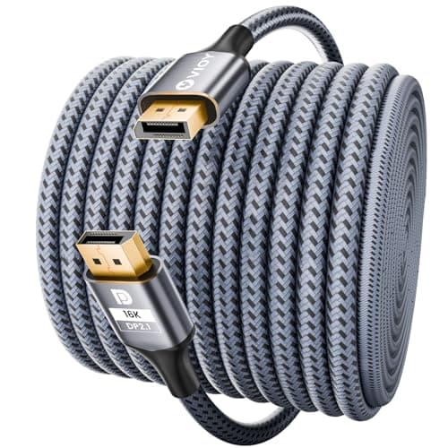 VIOY Displayport 2.1 Cable 6.6 FT, 80Gbps High Speed DP to DP Cord, Support 16K@60HZ 8K@120HZ 4K@240HZ 2K@360HZ Braided Display Port Cable with Dynamic HDR, DSC1.2a, Gaming Monitor, Graphics, PC, TV