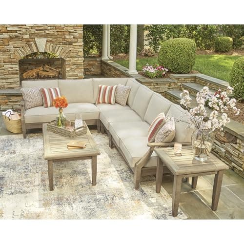 Signature Design by Ashley Cla...ion and 6 Throw Pillows, Beige